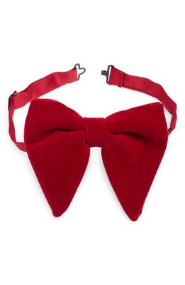 CLIFTON WILSON Silk Velvet Bow Tie in Maroon 