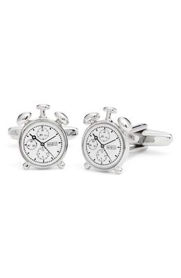 CLIFTON WILSON Silvertone Clock Cuff Links 