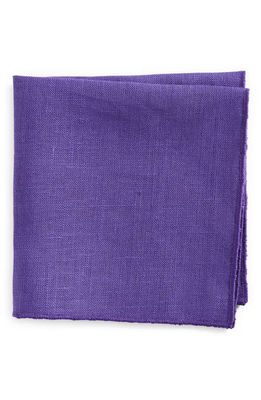 CLIFTON WILSON Solid Linen Pocket Square in Purple