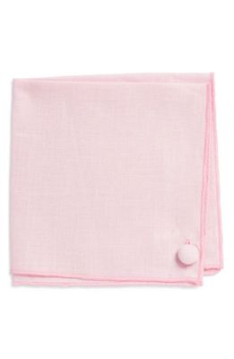 CLIFTON WILSON Solid Linen Pocket Square in Soft Pink
