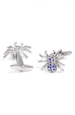 CLIFTON WILSON Spider Cuff Links in Silver/Blue