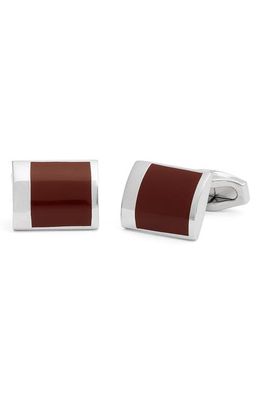 CLIFTON WILSON Square Cuff Links in Brown