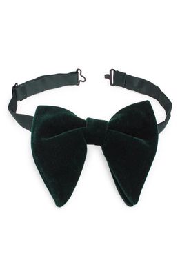 CLIFTON WILSON Velvet Silk Butterfly Bow Tie in Hunter Green 