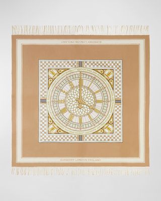 Clock Cashmere-Blend Blanket