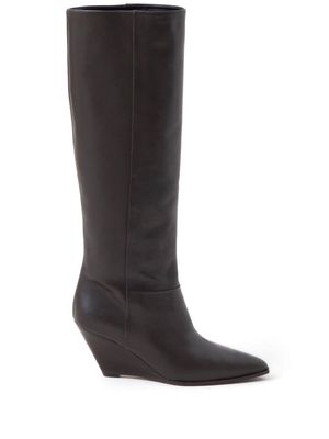 Closed 70mm wedge boots - Brown