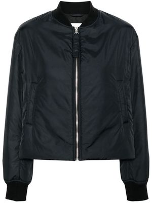 Closed baseball-collar zip-up bomber jacket - Black