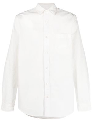 Closed button-down organic cotton shirt - Neutrals