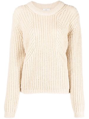Closed chunky-knit crewneck sweater - Neutrals