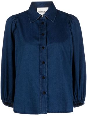Closed classic-collar denim blouse - Blue