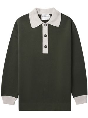 Closed contrasting-trim knitted polo shirt - Green