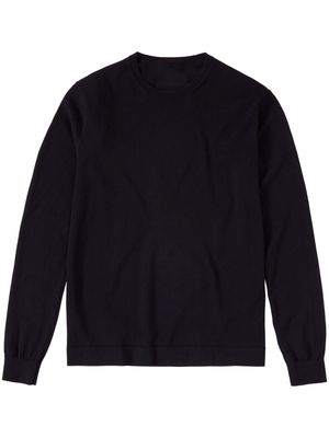 Closed crew-neck cotton jumper - Black