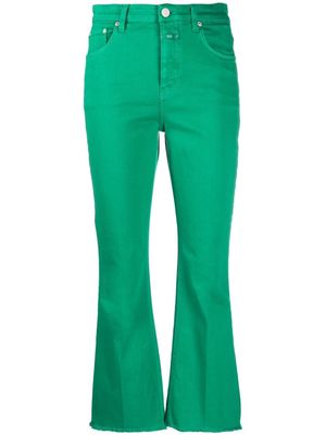 Closed cropped bootcut raw-hem jeans - Green