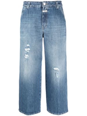 Closed distressed organic cotton cropped jeans - Blue