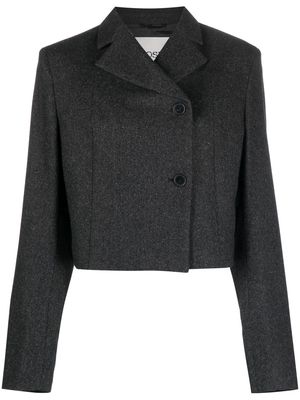 Closed double-breasted cropped blazer - Black