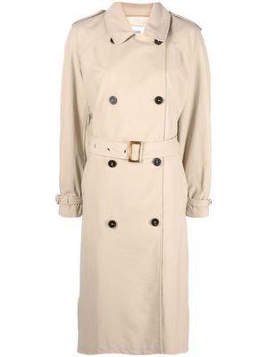 Closed double-breasted trench coat - Neutrals