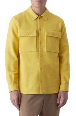 Closed Elbow Patch Wool Blend Overshirt in Wool Yellow