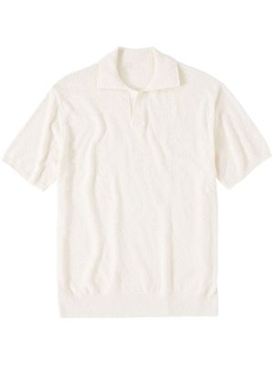 Closed fine-knit cotton polo shirt - White