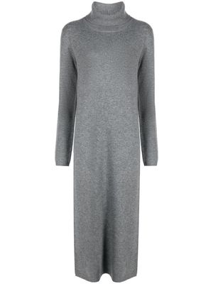 Closed fine-knit roll-neck dress - Grey