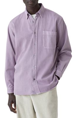 Closed Formal Army Button-Up Shirt in Hush Lavender