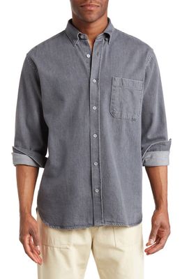 Closed Formal Army Button-Up Shirt in Mid Grey