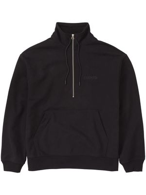 Closed half-zip organic-cotton sweatshirt - Black