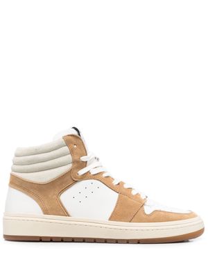 Closed high-top leather sneakers - Neutrals