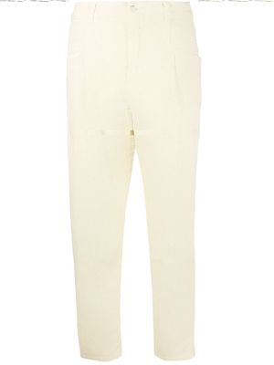 Closed high-waist tapered trousers - White