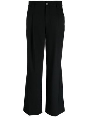 Closed high-waisted flared trousers - Black