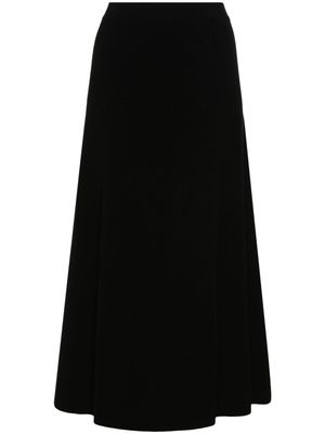 Closed knitted midi skirt - Black