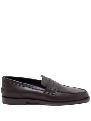 Closed leather penny loafers - Brown