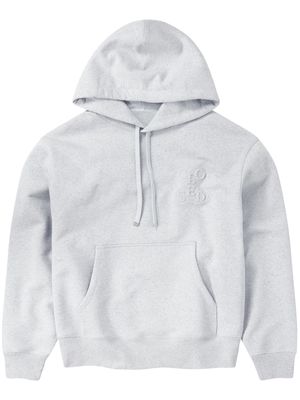 Closed logo-embossed ribbed-knit hoodie - Grey