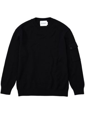 Closed logo-embroidered jumper - Black