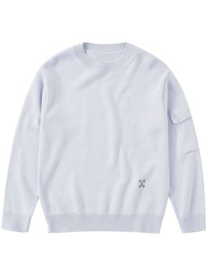 Closed logo-embroidered jumper - White