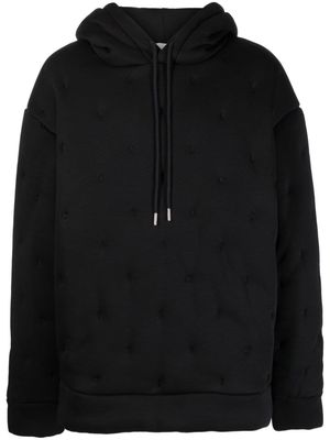Closed logo-embroidered quilted hoodie - Black