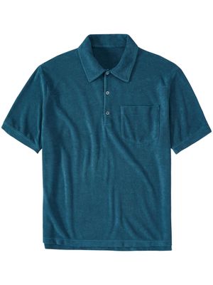 Closed logo-embroidered towelling polo shirt - Blue