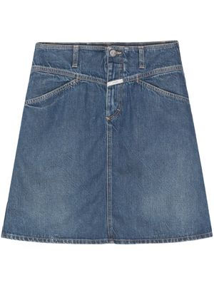 Closed logo-patch denim skirt - Blue