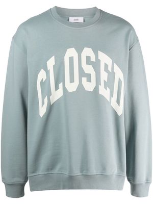 Closed logo-print jumper - Blue