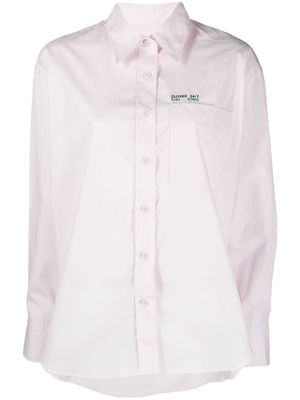Closed logo-print long-sleeved shirt - Pink