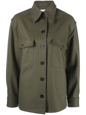 Closed long-sleeve button-up jacket - Green