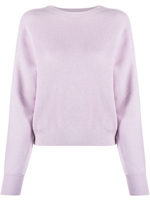 Closed long sleeve knitted jumper - Purple