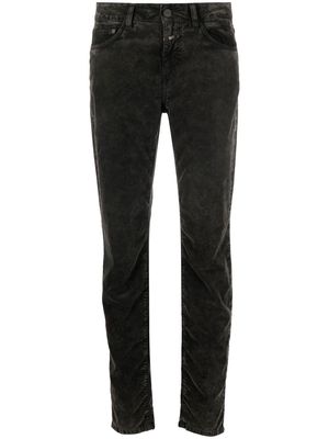 Closed low-rise slim-cut trousers - Black