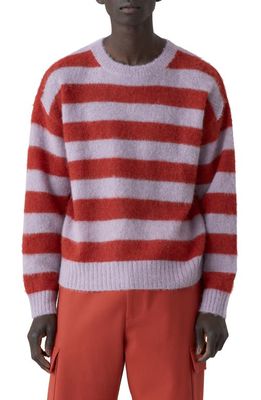 Closed Men's Stripe Crewneck Sweater in Hush Lavender