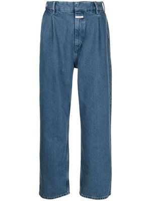 Closed mid-rise pleat-detailed jeans - Blue