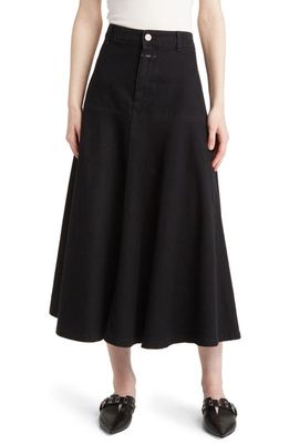 Closed Midi Denim Skirt in Black/Black