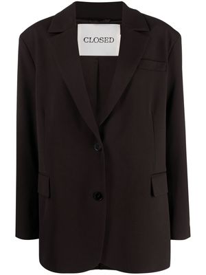 Closed notch-lapels single-breasted blazer - Brown