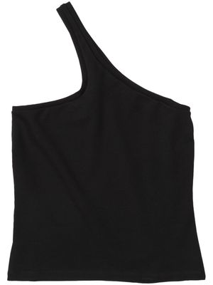 Closed one-shoulder tank top - Black