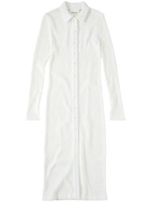 Closed open-knit cotton maxi shirtdress - White