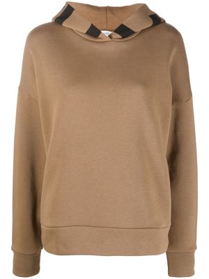 Closed organic-cotton logo-print hoodie - Brown