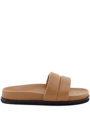 Closed padded platform slides - Brown