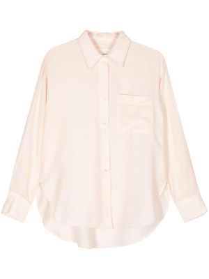 Closed patch-pocket twill shirt - Pink